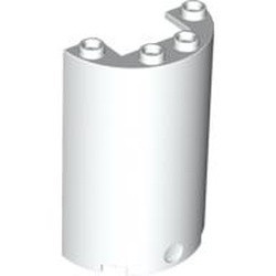 85941-1 Cylinder, half 2x4x5 met 1x2 uitsnede wit NIEUW *