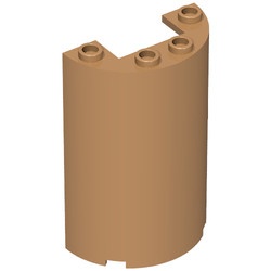 85941-150 Cylinder, half 2x4x5 met 1x2 uitsnede caramel, midden NIEUW *