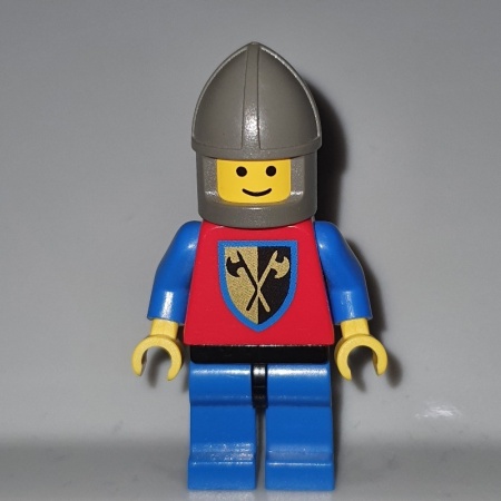 cas107G Crusader Axe - Grijze kinbescherer, blauw benen gebruikt *0M0000