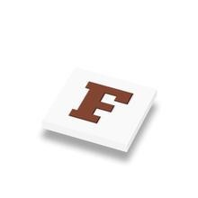 CUSE8007 Tegel 1x1 met chocoladeletter F *0A000