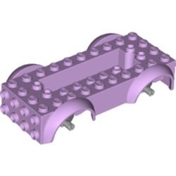 11650c02-154 Autobodem compleet 5x10x 2 1/2 met lichtblauwgrijze wielhouders onderop lavender, licht NIEUW *3D000