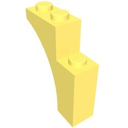 13965-103 Steen, halve boog 1x3x3 (hoger model) (trapsgewijs) geel, lichthelder NIEUW *1B376