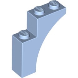 13965-105 Steen, halve boog 1x3x3 (hoger model) (trapsgewijs) blauw, lichthelder NIEUW *1B376