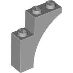 13965-86 Steen, halve boog 1x3x3 (hoger model) (trapsgewijs) grijs, licht (blauwachtig) NIEUW *1B377