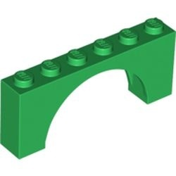 15254-6 Steen, boog 1x6x2 hoog middendikke top geen versterking groen NIEUW *1B390