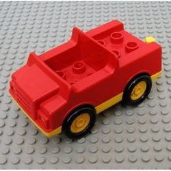2218c01-5G DUPLO Auto met gele basis (PAKKETPOST) rood gebruikt *