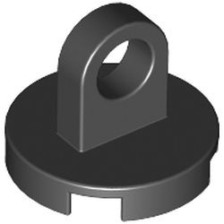 2376-11G Tegel rond met hefring zwart gebruikt *0D005