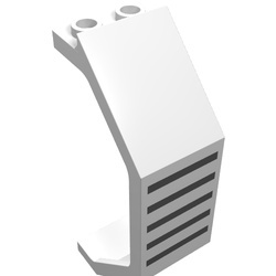 2466p07-1G Paneel 3x2x6- 4x gebogen met zwarte grille wit gebruikt *