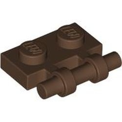 2540-8G Platte plaat 1x2 met OPEN hendel bruin (klassiek) gebruikt *1L293