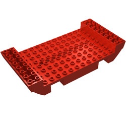 2560-5G Scheepsromp (middendeel) 16x2 1/3 zeilschip/vikingsschip gaten in breedte rood gebruikt *