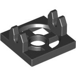 2609-11G Platte plaat 2x2- magneethouder BODEM zonder noppen zwart gebruikt *1D000