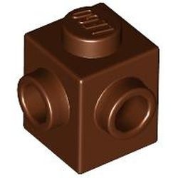 26604-88 Steen 1x1 met noppen twee zijden (90 graden tov elkaar) bruin, roodachtig NIEUW *1B035