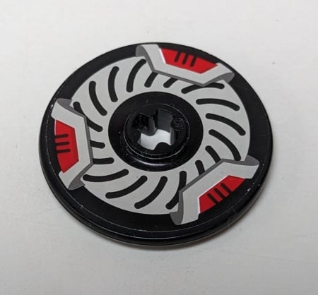 2958pb001-11G Technic Disk 3x3 met asgat rode remschijf, Set 8520 (Sticker) zwart gebruikt *5S001