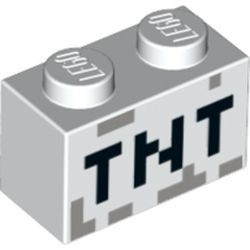3004pb122-1G Steen 1x2 opdruk tekst TNT wit gebruikt *5V02-03