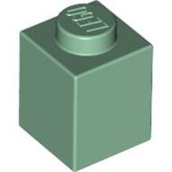 3005-48G Steen 1x1 groen, zandkleurig gebruikt *1A004