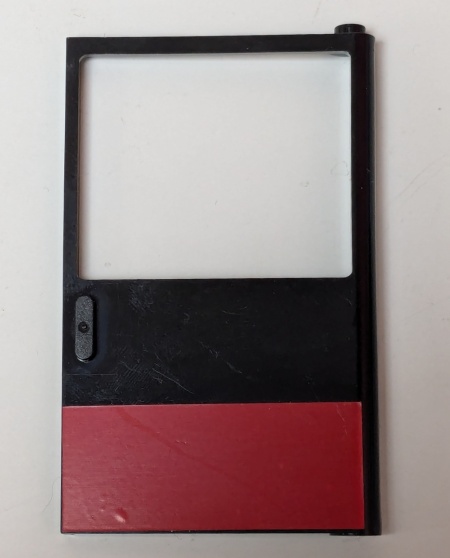 30074pb02-11G Deur 1x6x8 rechts met rood vlak (sticker) - Set 5571 zwart gebruikt *5S043