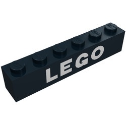3009p03-11G Steen 1x6 LEGO in witte letters zwart gebruikt *5V06-11