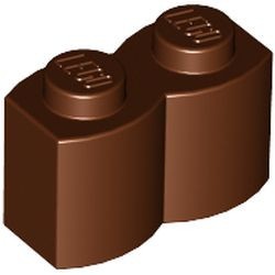 30136-88G Steen 1x2 gewelfd (pallisaden) bruin, roodachtig gebruikt *1R005