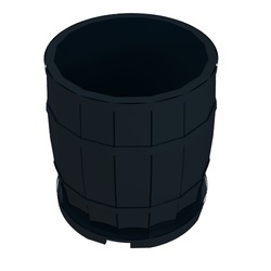 30139-11 Vat groot 4x4x3 1/2 (Alleen verzending per pakketpost) zwart NIEUW *5K000