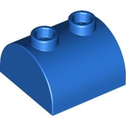 30165-7 Steen 2x2 halfronde kop, 2 noppen bovenop blauw NIEUW *1B075