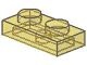3023-19G Platte plaat 1x2 transparant geel gebruikt *1B367