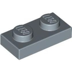 3023-55G Platte plaat 1x2 blauw, zandkleurig gebruikt *1B367