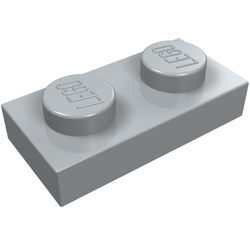 3023-86BULK BULK: 50x Platte plaat 1x2 grijs, licht (blauwachtig) NIEUW *1B169