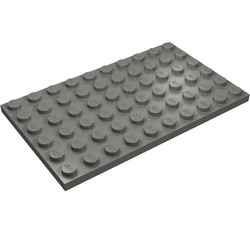 3033-85G Platte plaat 6x10 grijs, donker (blauwachtig) gebruikt *1A044