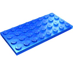 3035-14G Platte plaat 4x8 transparant donkerblauw gebruikt *1A039