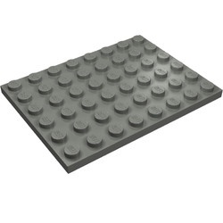 3036-85G Platte plaat 6x8 grijs, donker (blauwachtig) gebruikt *1A043