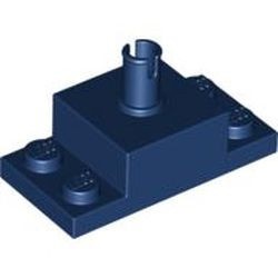 30592-63G Steen aangepast 2x2 en 2x1 zijplaten met vert. pin en noppen blauw, donker gebruikt *1D009