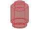 3062a-17G Steen 1x1 rond- met inkeping onder, DICHTE nop transparant rood gebruikt *1B334