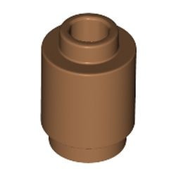 3062b-150 Steen 1x1 rond- met inkeping onder, open nop caramel, midden NIEUW *1B077