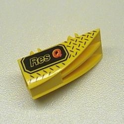 30647px2-G Technic 1x4 Side Flaring Intake met twee pinnen en Res-Q patroon, rechts geel gebruikt *5S019