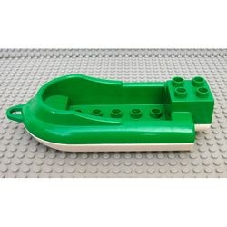 31078c02-6G DUPLO boot met witte bodem (PAKKETPOST) groen gebruikt *