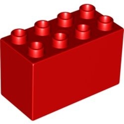 31111-5G DUPLO steen 2x4x2 (PAKKETPOST) rood gebruikt *