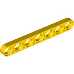 32065-3 Technic, Hefbalk 1x7 dun geel NIEUW *1D000