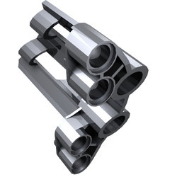 32191-67 Technic, Sierpaneel # 2 Large Short, Large Holes, Side B zilver, metallic NIEUW *5K000
