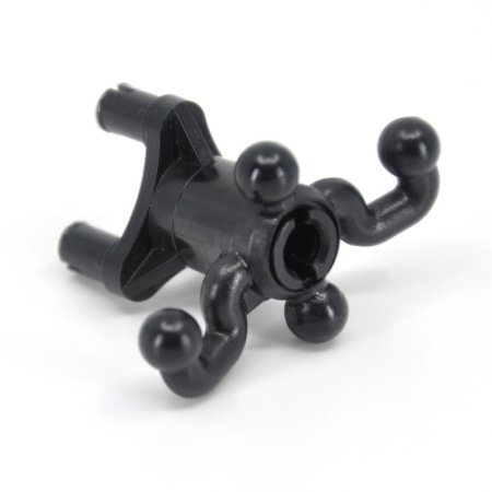32495c01-11G Technic, stuurarm met 4 kogels en 3-pins zwarte wielnaaf zwart gebruikt *0L0000
