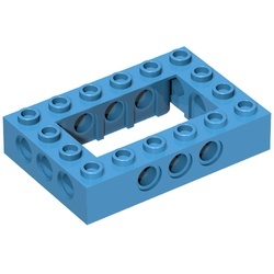 32531-153 Technic, steen 4x6 open midden blauw, donkerazuur NIEUW *