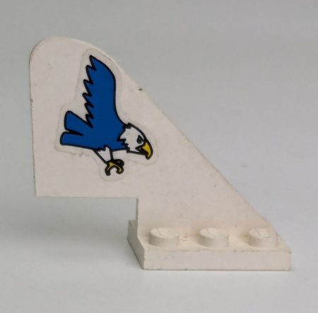 3587pb01-1G Staart op plaat 2x3 met vogel wit gebruikt *0D0000