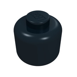 3626a-11G Steen Minifig dikrond MASSIEVE nop zwart gebruikt *1L078