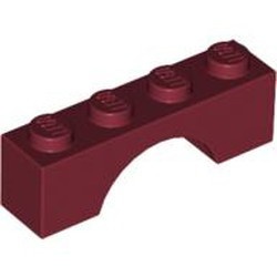 3659-59G Steen, boog 1x4x1 hoog rood, donker gebruikt *1D051
