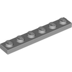 3666-86G Platte plaat 1x6 grijs, licht (blauwachtig) gebruikt *1B371