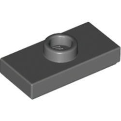 3794-85G Platte plaat 1x2 met 1 nop ZIE OOK 15573 grijs, donker (blauwachtig) gebruikt *1B312