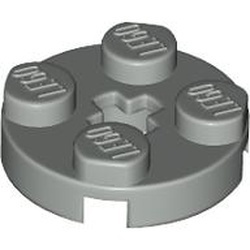 4032-9G Platte plaat 2x2 rond lichtgrijs (klassiek) gebruikt *1B374