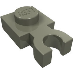 4085-10 Platte plaat 1x1 met verticale clip donker, grijs (klassiek) NIEUW *1B286