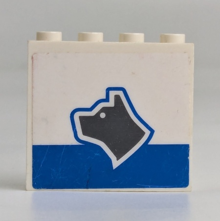 4215bpb33L-1G Paneel 1x4x3 Hond kop naar links wit gebruikt *0D0000