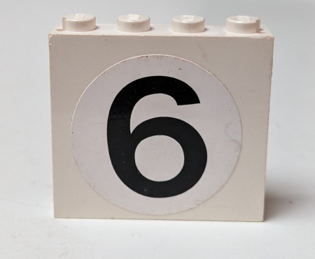 4215pb051-1G Paneel 1x4x3 cijfer 6 wit gebruikt *0D0000