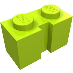 4216-34G Steen 1x2 met sleuf lime gebruikt *1R007